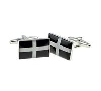 Cornwall Cornish Cross of St Piran Flag Cufflinks Presented in a Gift Bag
