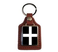 Cornwall County Brown Leather Square Key Fob And Gift Bag