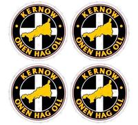 Cornwall County KERNOW ONEN HAG OLL Cornish Flag & Map 50mm (Approx. 2") Vinyl Stickers, Decals x4