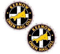 Cornwall County KERNOW ONEN HAG OLL Cornish Flag & Map 75mm (Approx. 3") Vinyl Bumper Stickers, Decals x2
