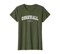 Cornwall Design for Cornish Men and Women T-Shirt, Women, Olive Green, 3X-Large
