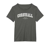 Cornwall Design for Cornish Men and Women T-Shirt, Women's Plus, Asphalt Grey, 5X