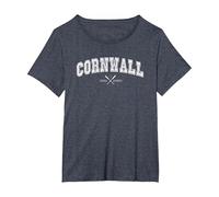 Cornwall Design for Cornish Men and Women T-Shirt, Women's Plus, Heather Blue, 1X