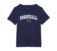 Cornwall Design for Cornish Men and Women T-Shirt, Women's Plus, Navy Blue, 2X