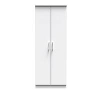 Crowndale Devon Ready Assembled 2 Door White Matt Wardrobe - Wilko