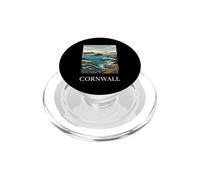 Cornwall England Coastal Harbor Retro Travel Art PopSockets PopGrip for MagSafe