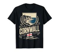 Cornwall England Cream Emblem Travel Souvenir T-Shirt