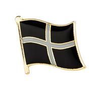 Cornwall Flag Enamel Pin Badge Black and White Saint Piran Cross Metal Lapel Brooch 1.9cm x 1.6cm Small Flag Pin for Jacket Backpack Hat Souvenir Gift Collectible Accessory