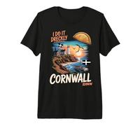 Cornwall Kernow St Pirans Flag Idea for Kids Cornish Themed Premium T-Shirt