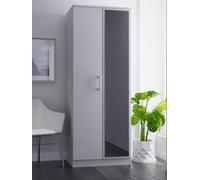 Cornwall Tall Mirrored Wardrobe In Grey Matt (Ready Assembled)