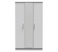 Cornwall Tall Triple Mirrored Wardrobe In Grey Matt (Ready Assembled)