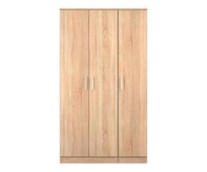 Cornwall Tall Triple Plain Wardrobe In Bardolino Oak (Ready Assembled)