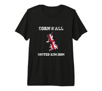 Cornwall United Kingdom Vintage United Kingdom Flag Map Premium T-Shirt