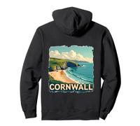 Cornwall Vintage Coastal Landscape Travel Poster Pullover Hoodie