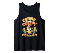 Corny But Creepy Funny Halloween Scarecrow Pun Tank Top