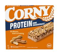 Corny Protein Bar Peanut Sweet & Salty 4 x 25g (100g) - Cereal Bars with Peanuts, No Added Sugar