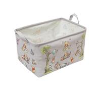 CORODER Rectangle Cute Bear Nursery Storage Basket With A Waterproof PE Coating, Foldable Large Canvas Laundry Hamper, Decorative Storage Baskets Suitable For Bathroom and Bedroom (Gray)
