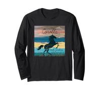 Corolla NC Outer Banks Wild Horses Nautical Coastal Beach Long Sleeve T-Shirt