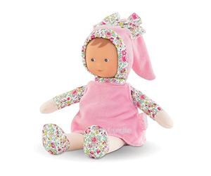 Corolle 9000010110 - Mon Doudou Miss Pink Flower Garden, Soft Body Doll with Floppy Legs, Vanilla Fragrance, Name Label, Washable, 25 cm, from the First Months of Life