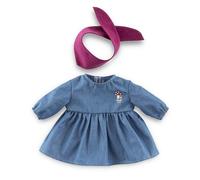 Corolle - 9000111220 Long Sleeve Jeans & Small Explorer Scarf Dress Poppon Garment 30 cm 18 Months