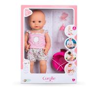 Corolle Drink and Wet Bath Baby Emma - 14” Girl Baby Doll with 3 Accessories - Bottle, Potty, and Pacifier - Really Drinks and Goes Potty, for Kids Ages 2 Years and up