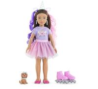 Corolle 9000600250 Girls Luna Unicorn Set, Dressing Doll with Dog, Unicorn Headb