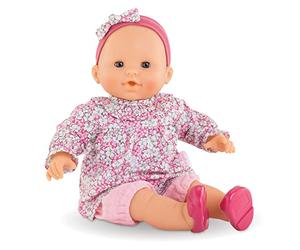 Corolle Mon Grand Poupon Louise, Soft Body Doll, Sleeping Eyes, Can Sit and Thumb Sucking, Vanilla Fragrance, 36 cm, from 2 Years, 130310, Pink