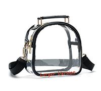 COROMAY Clear Purse for Women, Clear Bag Stadium Approved, See Through Clear Handbag, Black-large, 9.1x9.1x3.9 inch