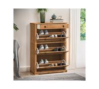 Corona 1 Drawer 3 Shelf Shoe Rack Chest Storage Wooden