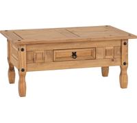 CORONA 1 DRAWER COFFEE TABLE - DISTRESSED WAXED PINE - SECONIQUE | TJ Hughes