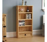 Corona 1 Drawer DVD Rack Bookcase Shelf Display Wood