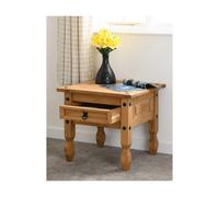 Corona 1 Drawer Lamp Table Seconique Natural One Size