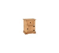 Corona 1Drawer 1Door Bedside Cabinet Pine Distressed Waxed Pine