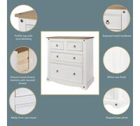 Core Products Corona 4 Drawer White Chest of Drawers - Wilko