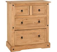 CORONA 2+2 DRAWER CHEST - DISTRESSED WAXED PINE - SECONIQUE | TJ Hughes