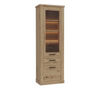 Furniture To Go Corona Narrow Display Cabinet In Artisan Oak, Brown