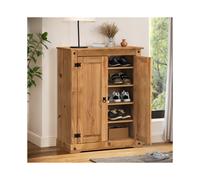 Corona 2 Door Shoe Rack Cupboard Solid Wood Pine Wooden