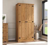 Corona 2 Door Wardrobe Flat Top Mexican Solid Pine