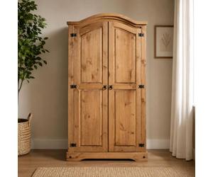 Corona 2 Door Wardrobe Mexican Solid Pine