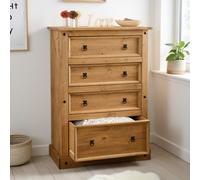 Corona 4 Drawer Chest Bedroom Large Storage Wax Solid Wood Pine Rustic Mexican