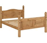 CORONA 4'6" HIGH END DOUBLE BED - DISTRESSED WAXED PINE - SECONIQUE | TJ Hughes