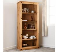 Seconique Corona Tall Bookcase In Distressed Waxed Pine
