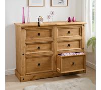 Corona 6 Drawer Chest Bedroom Large Storage Wax Solid Wood Pine Rustic Mexican