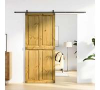 Corona Barn Door, Honey Brown, 90 x 210 cm, Solid Pine Wood Sliding Door for Indoor Use with Waxed Surface, Space-saving, Robust, Ideal for Room, Kitchen, Office, Bathroom, Hallway
