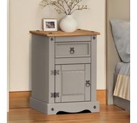 Corona Grey Wax Medium Pot Cupboard Bedside 1 Door Solid Wood Pine