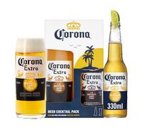 Corona Beer Gift Set - Official Licensed Corona Extra and Premium Branded Glass, 330ml Bottle, Beer Gifts for Men, Lager Gift Set for Him, Alcohol Gifts, Birthday, Stocking, Secret Santa, Christmas