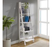 Mercers Furniture Corona White Ladder Bookcase Solid Wood Mexican Pine Wooden Shelving Unit