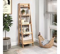 Corona Bookcase Ladder Solid Wood Mexican Pine Wooden Leaning Shelving Display