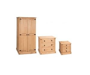 Corona Budget Bedroom Package Wardrobe Drawers Bedside Furniture