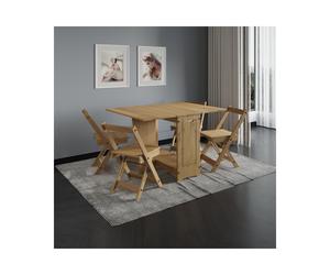Corona Butterfly Dining Set Folding Table & 4 Chairs Drop Leaf